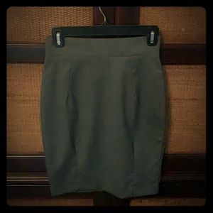 H&M grey fitted midi skirt